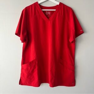 Barco One Red Short-Sleeved Scrub Top 2XL
